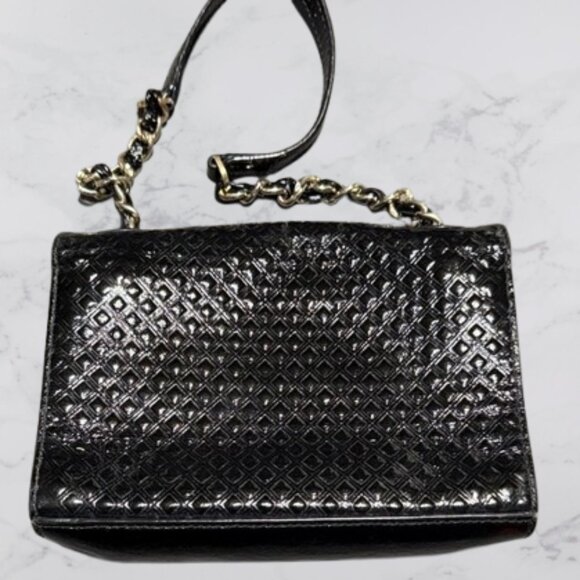 Tory Burch Marion Embossed Patent Shrunken Shoulder Bag - Picture 4 of 8
